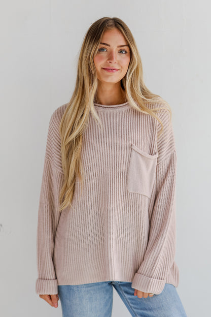 Fall Feelings Blush Oversized Sweater