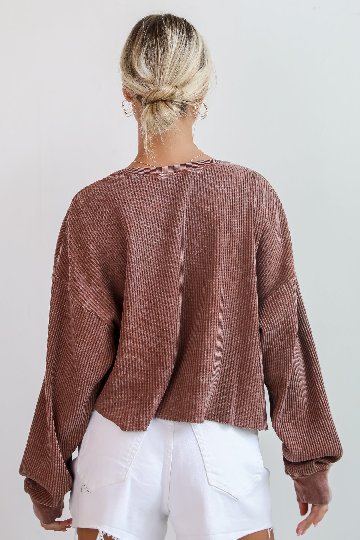 Dakota Chestnut Waffle Knit Top