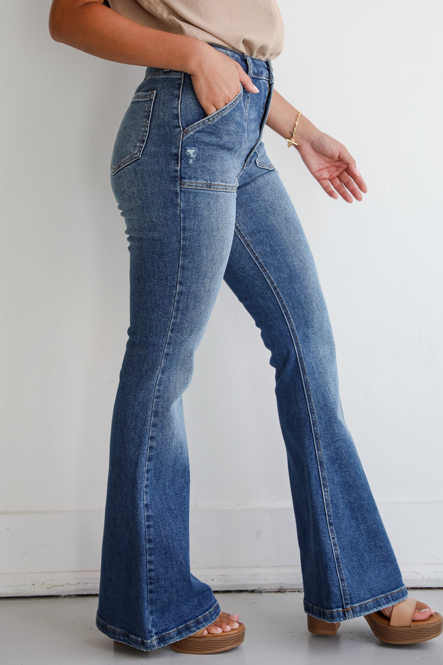 Margot Medium Wash High-Rise Flare Jeans