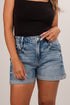Lorelei Medium Wash High-Rise Cuffed Denim Shorts