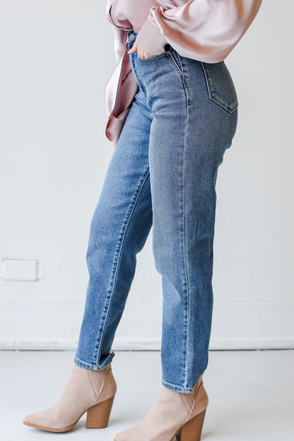 high waisted Medium Wash Mom Jeans