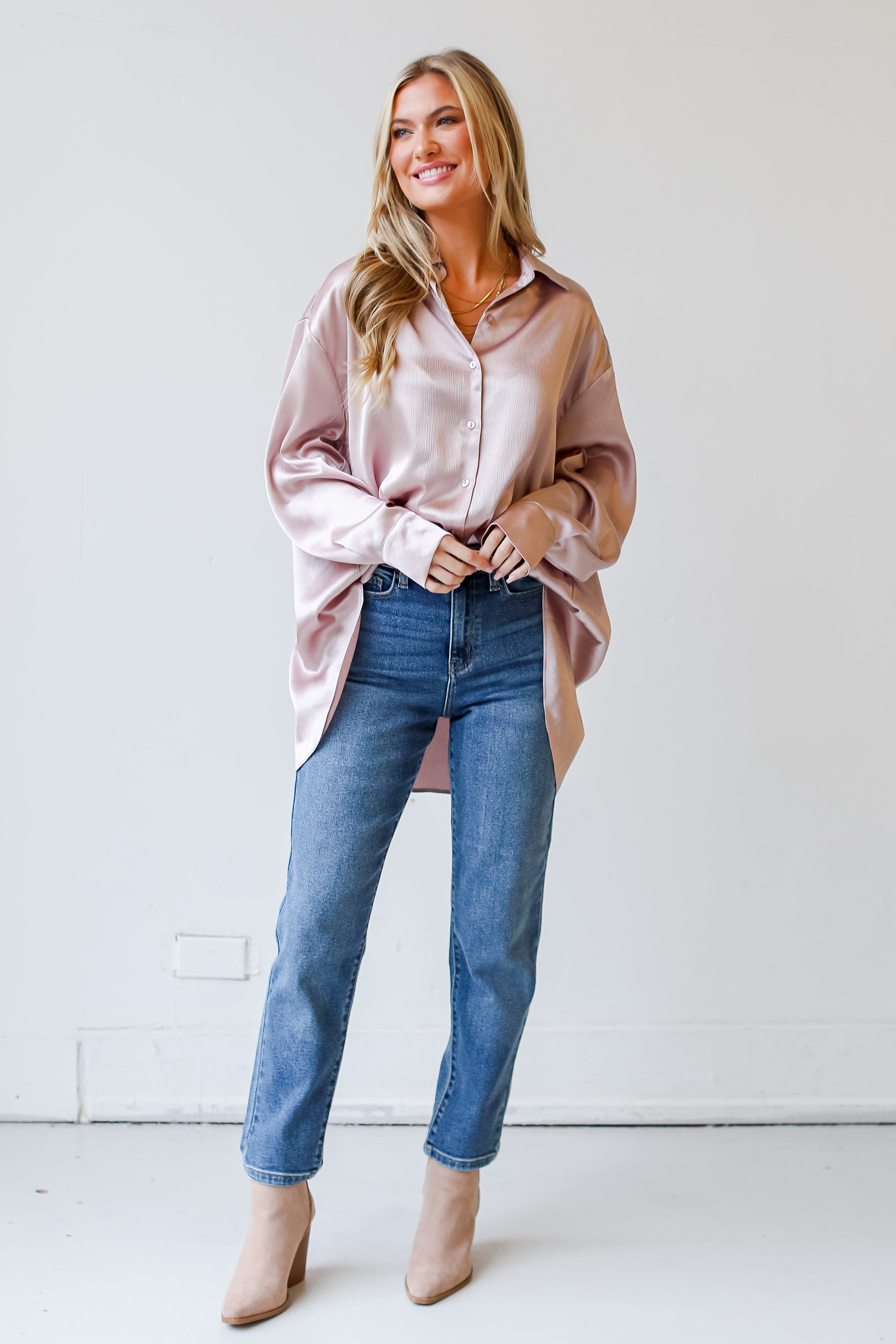 Medium Wash Mom Jeans for women