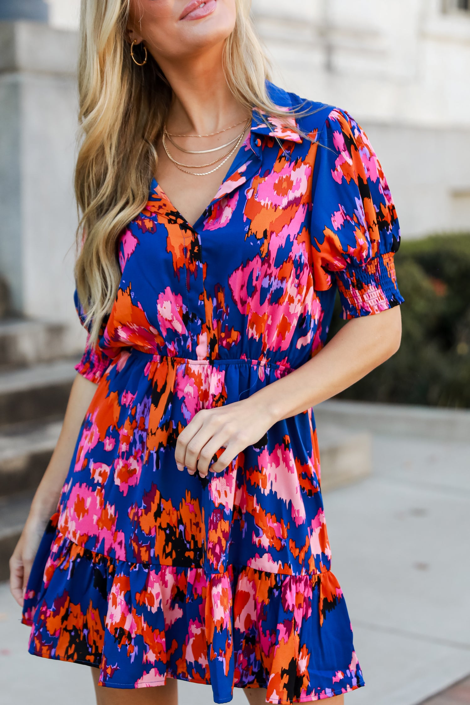 blue Mini Dress on model