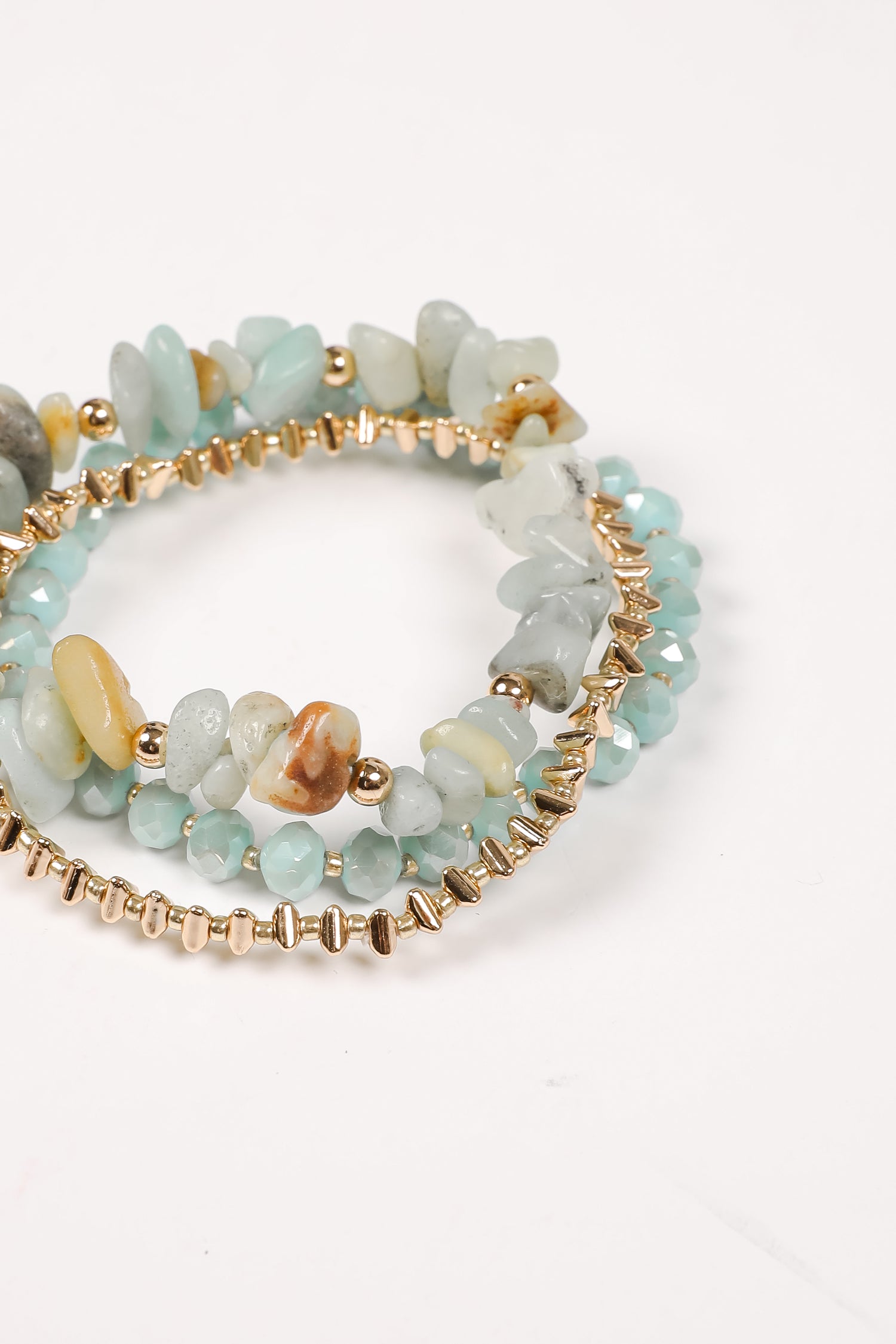 Aurora Mint Beaded Bracelet Set