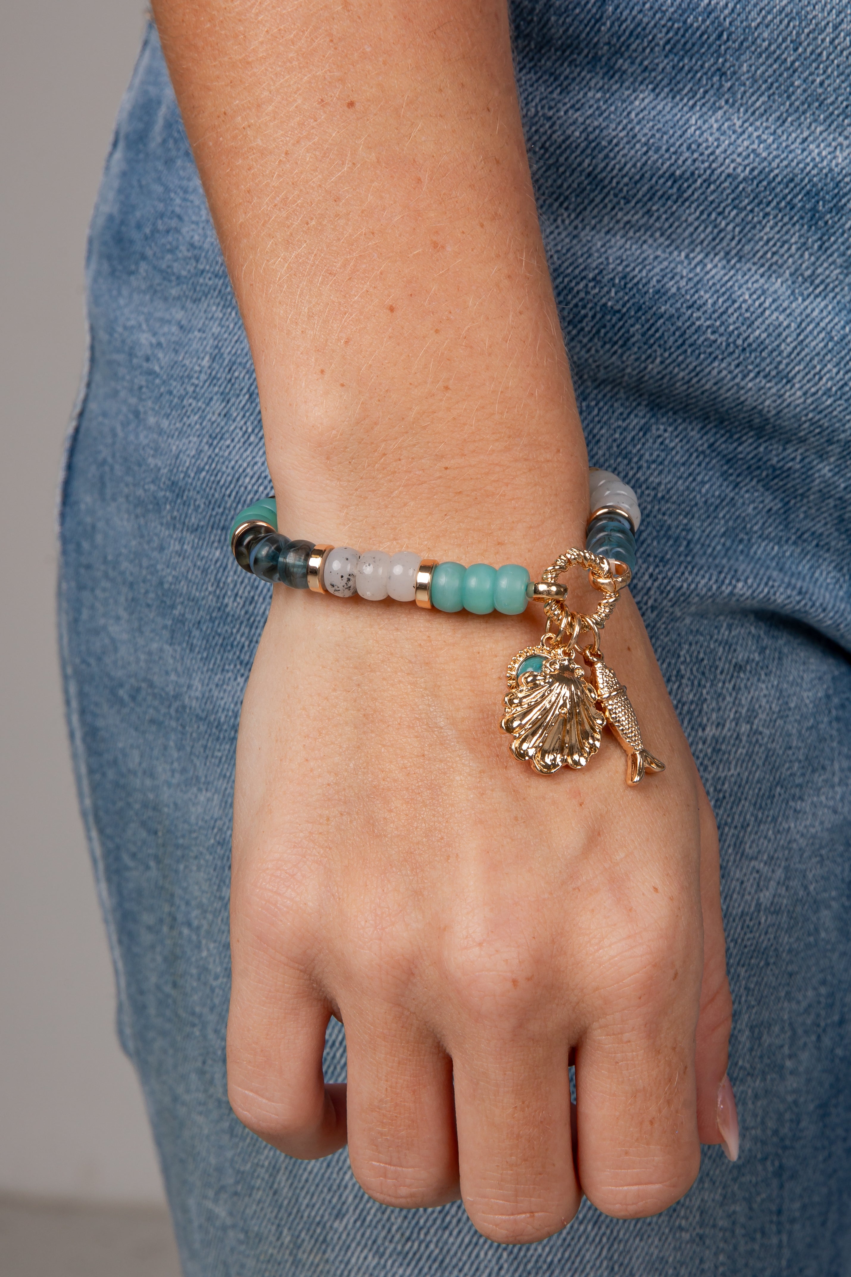 Cecilia Beaded Charm Toggle Bracelet