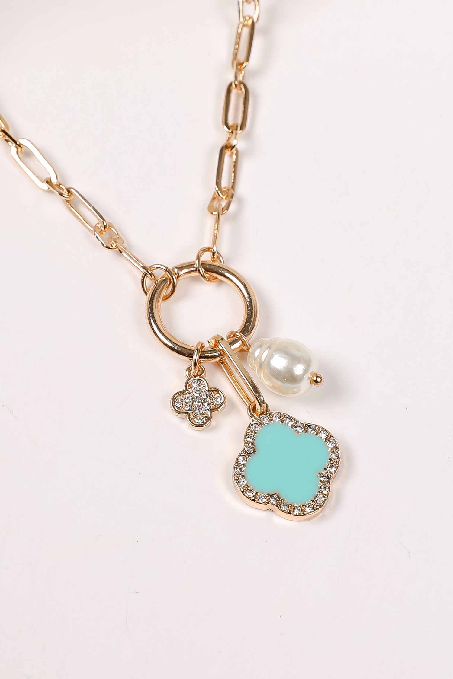 Amelia Quatrefoil Charm Necklace