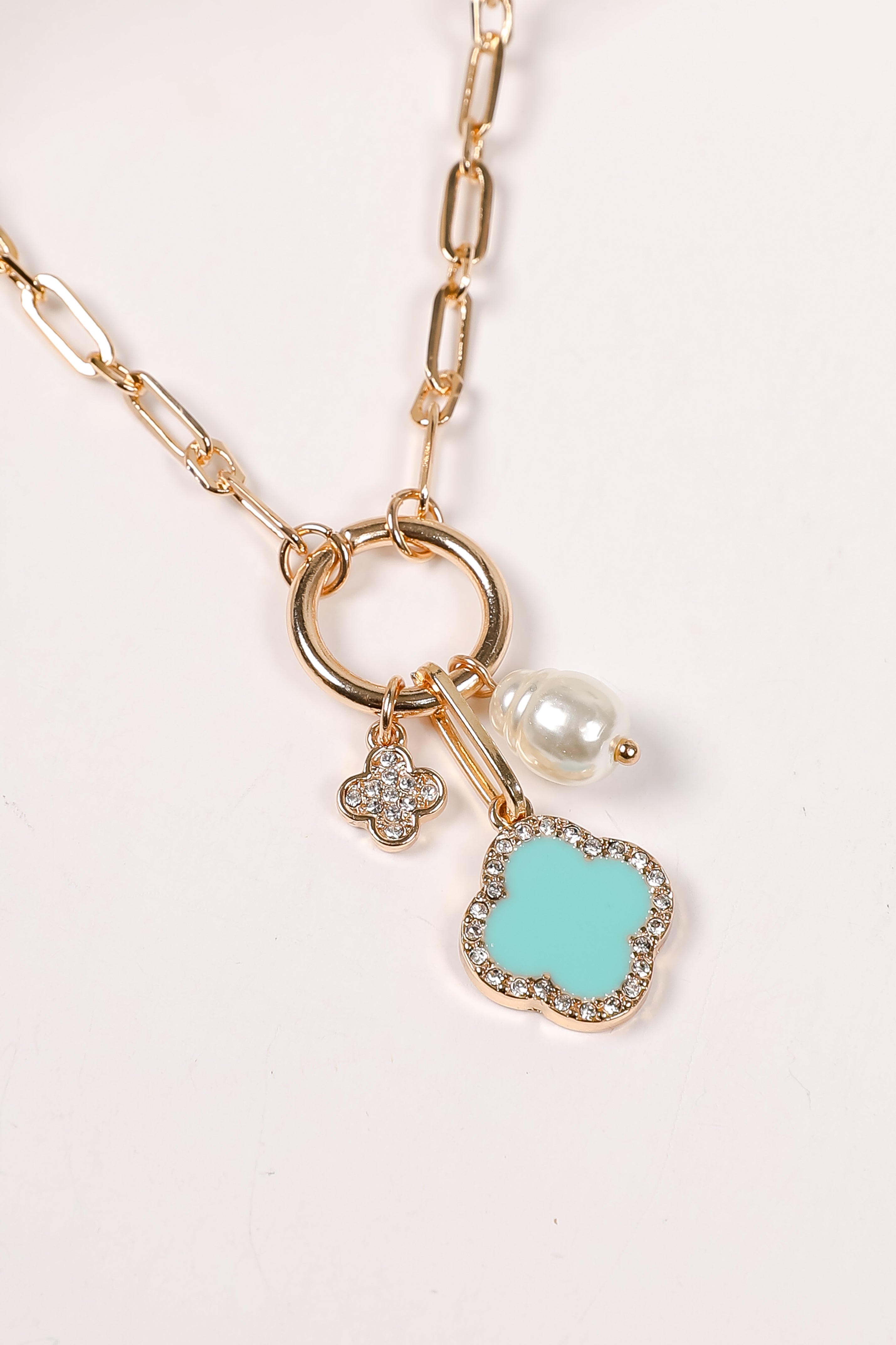 Amelia Quatrefoil Charm Necklace