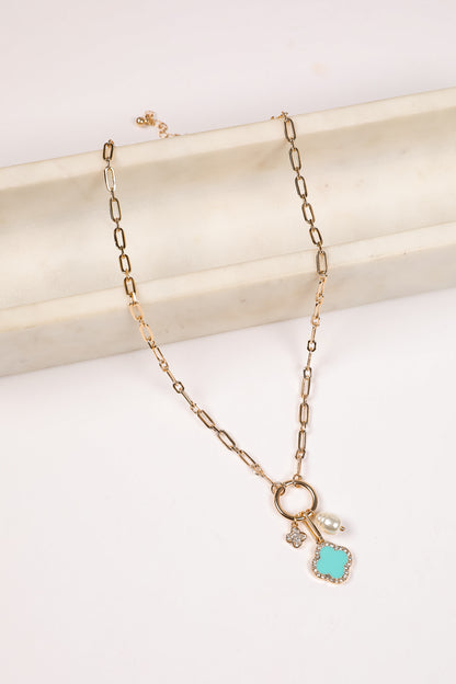 Amelia Quatrefoil Charm Necklace