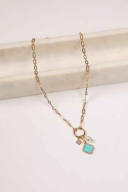 Amelia Quatrefoil Charm Necklace