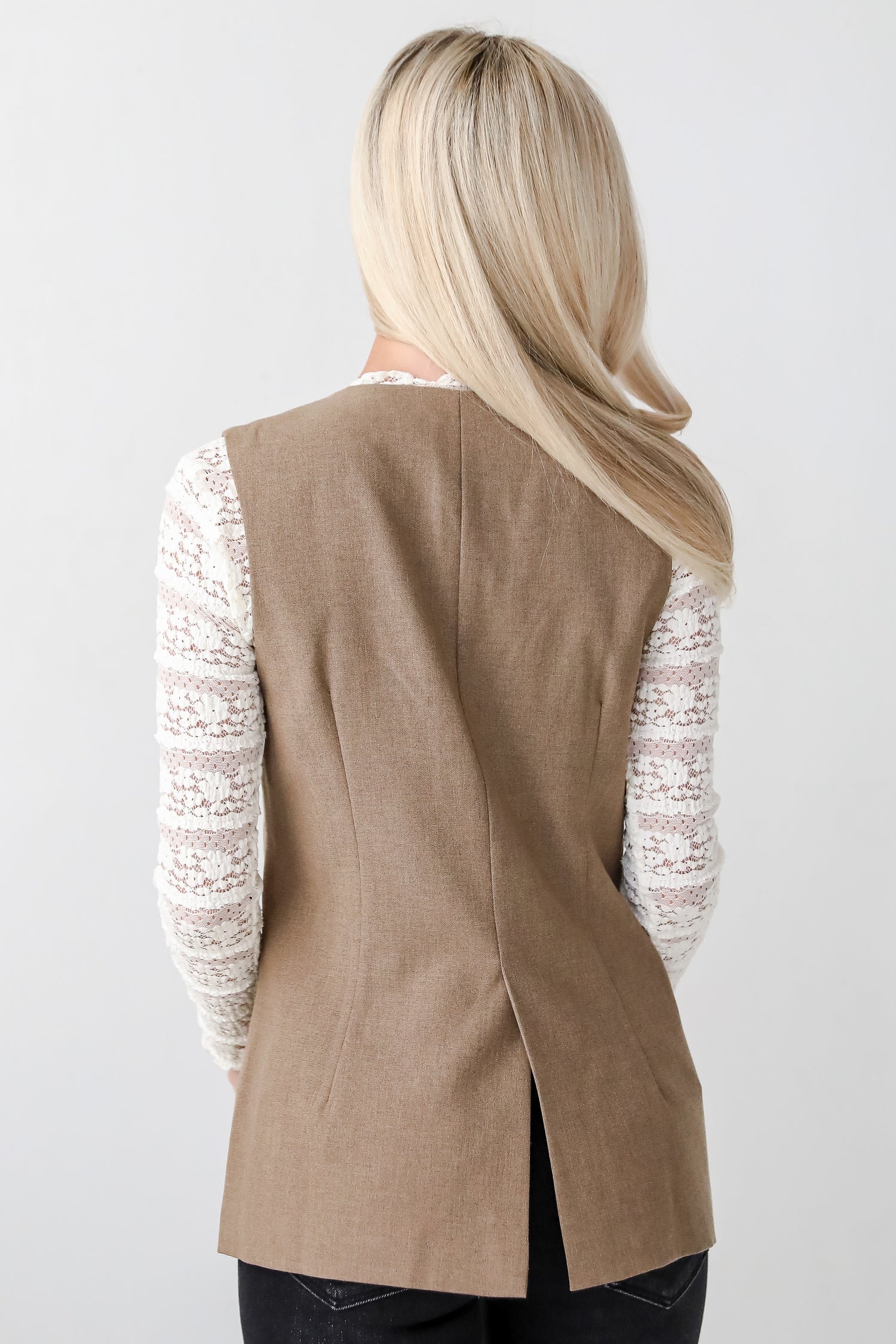 Incredibly Sensational Mocha Blazer Vest