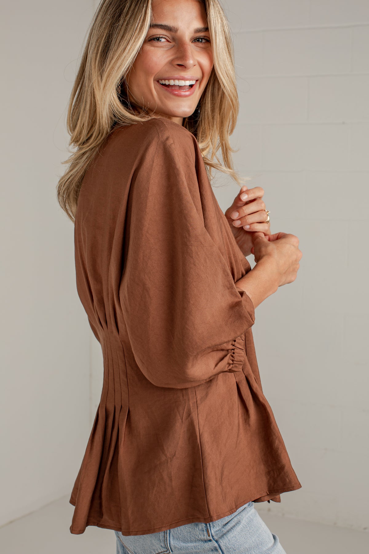 Chic Impression Peplum Button-Front Blouse