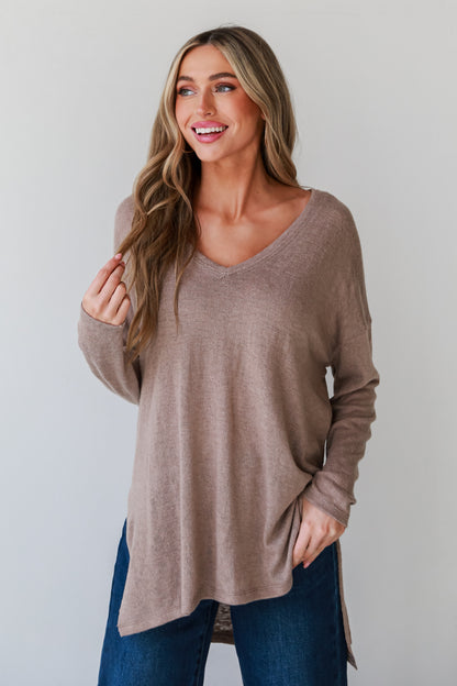 casual Mocha Knit Top