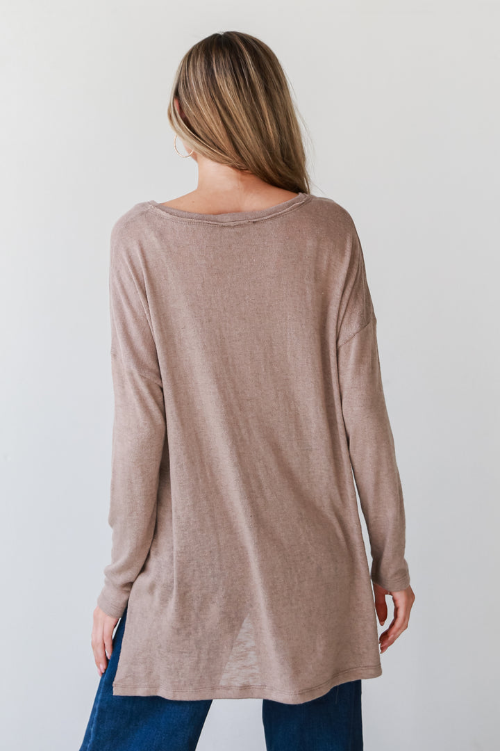 Mocha Knit Top back view