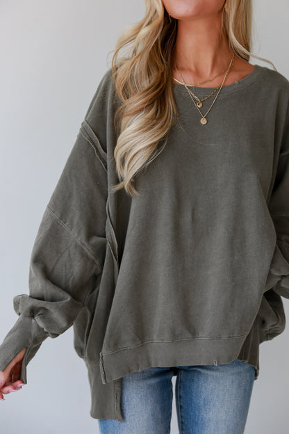 trendy Mocha Oversized Pullover