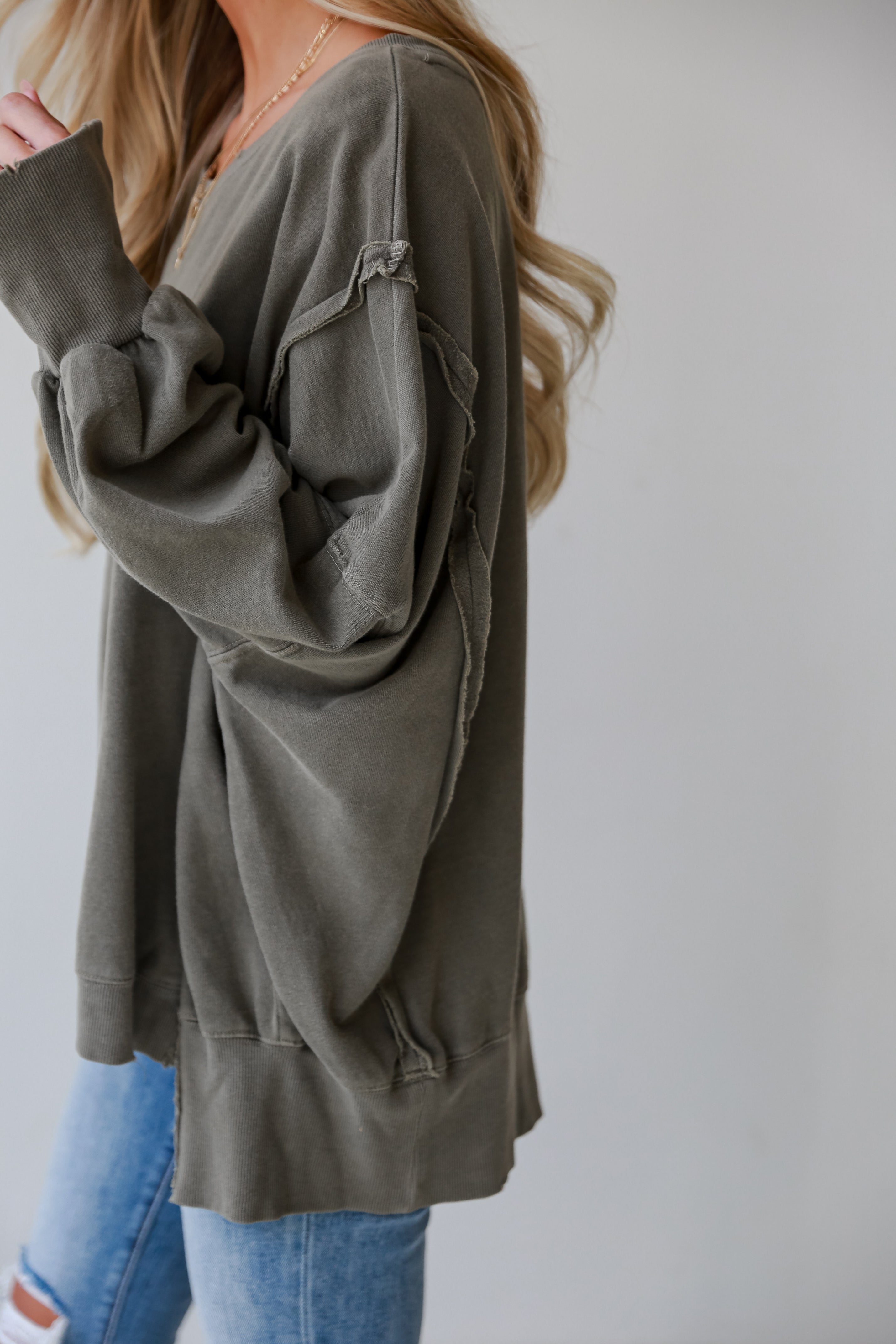 cute Mocha Oversized Pullover