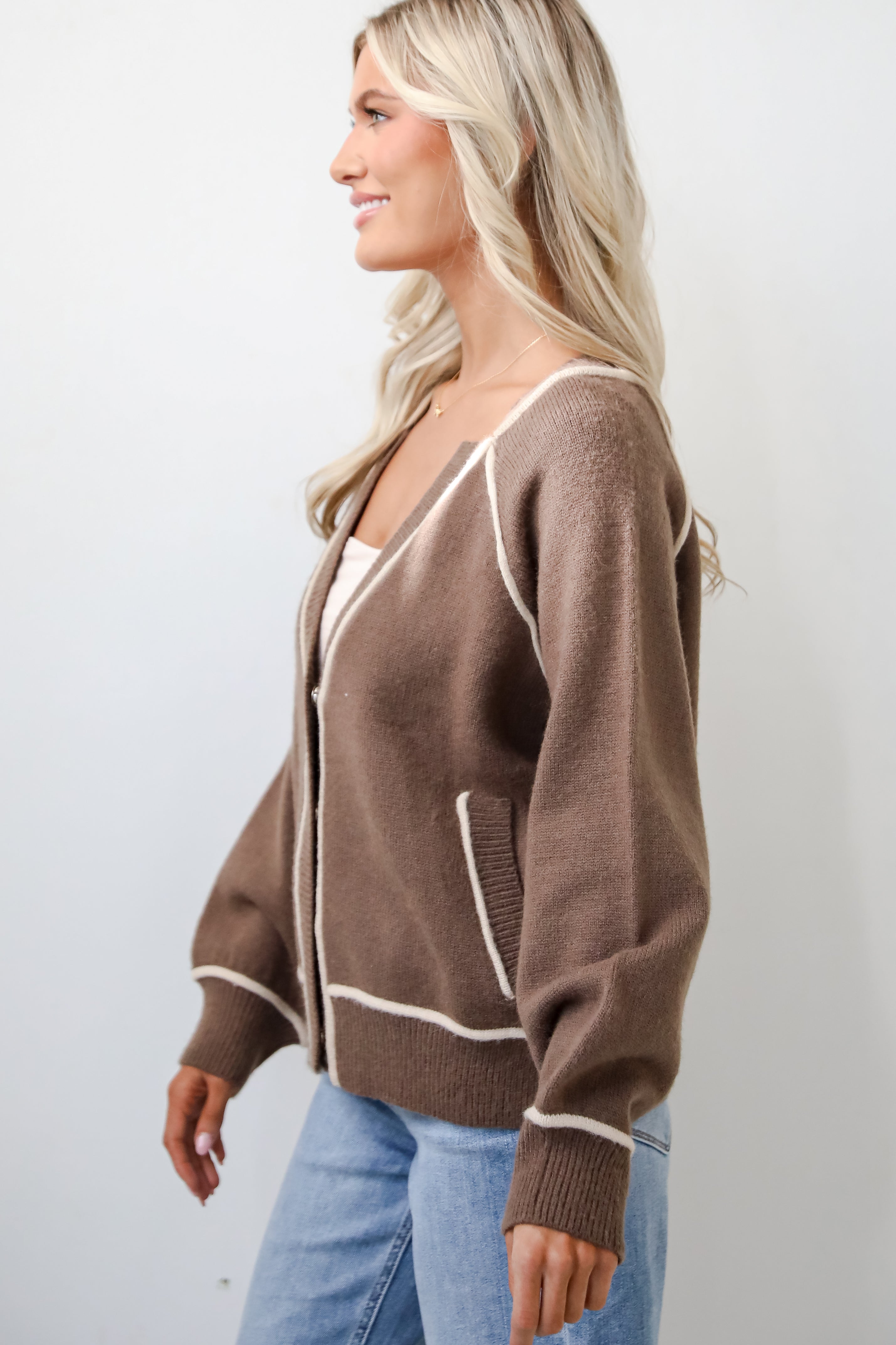 Cuddle Up Close Mocha Sweater Cardigan