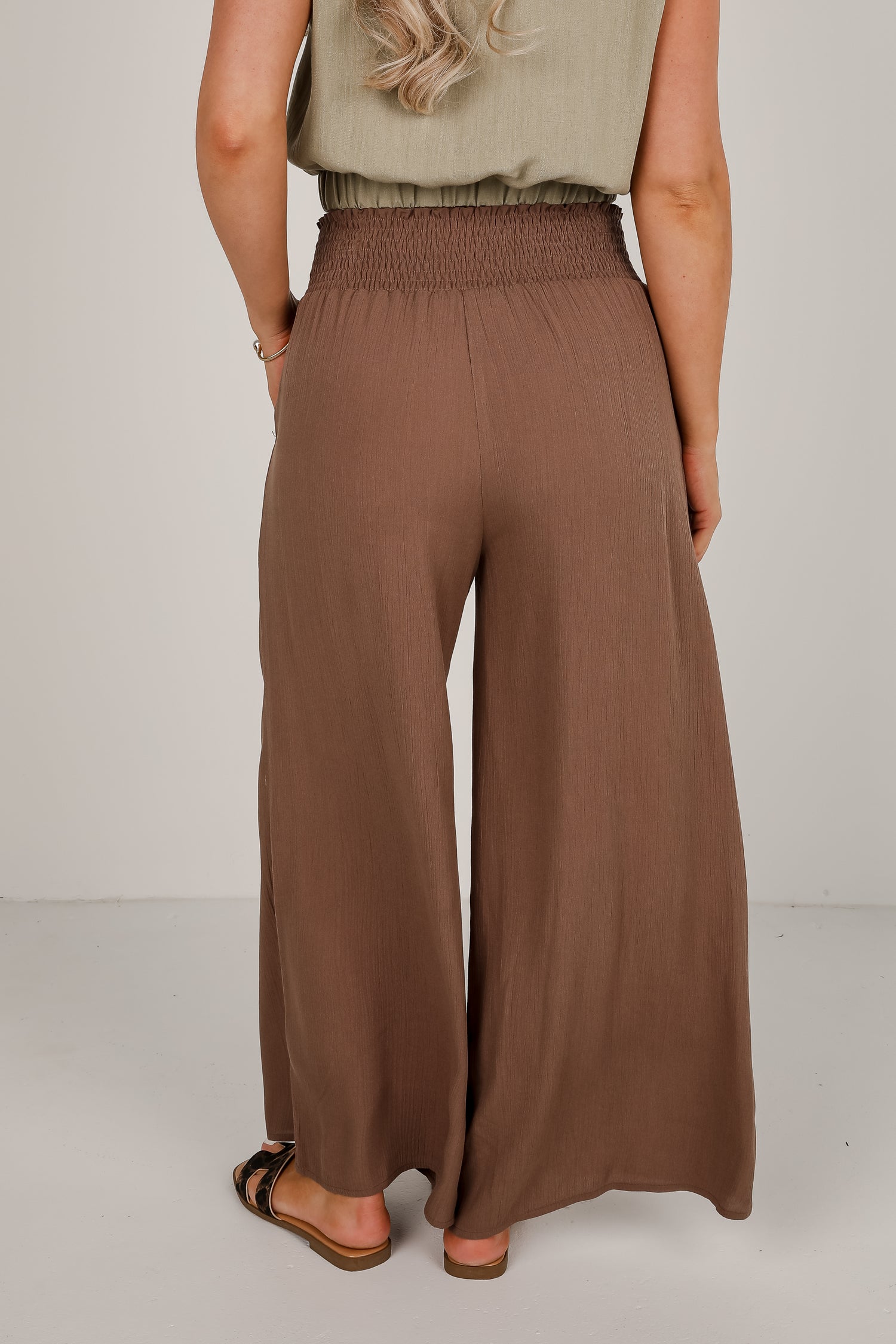Promises Kept Mocha Wide Leg Pants