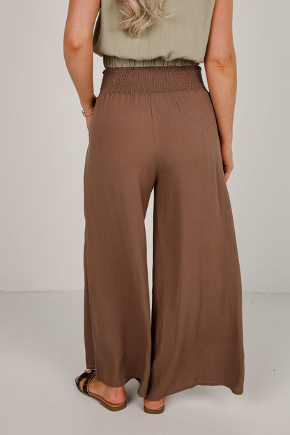 Promises Kept Mocha Wide Leg Pants