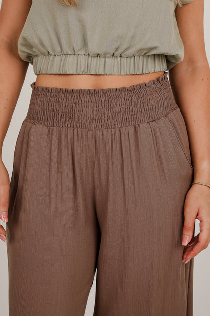 Promises Kept Mocha Wide Leg Pants