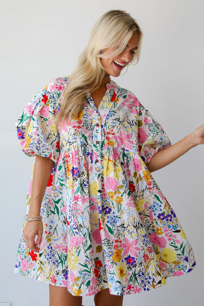 Breezy Catch Multicolored Floral Mini Dress