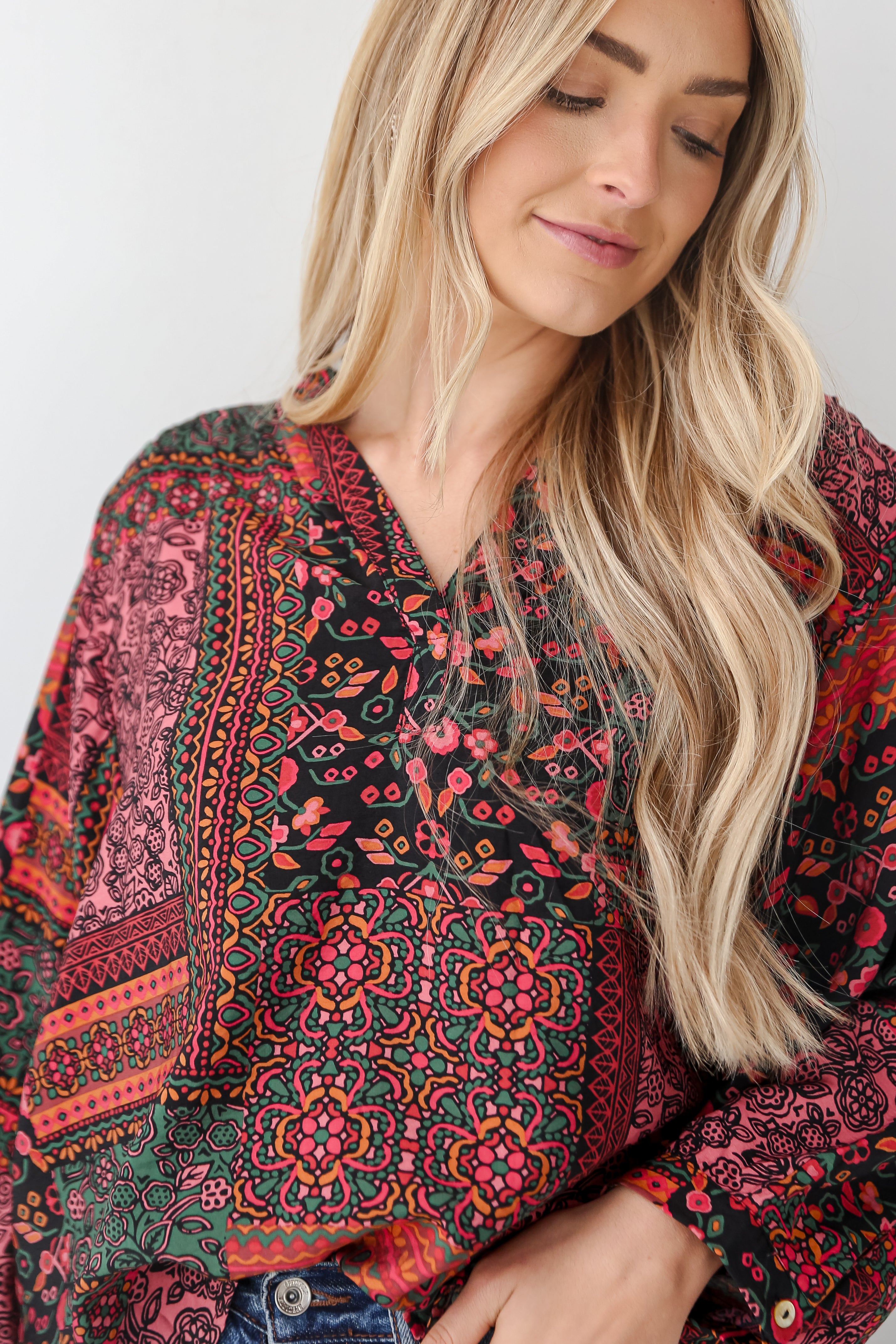 boho print tops