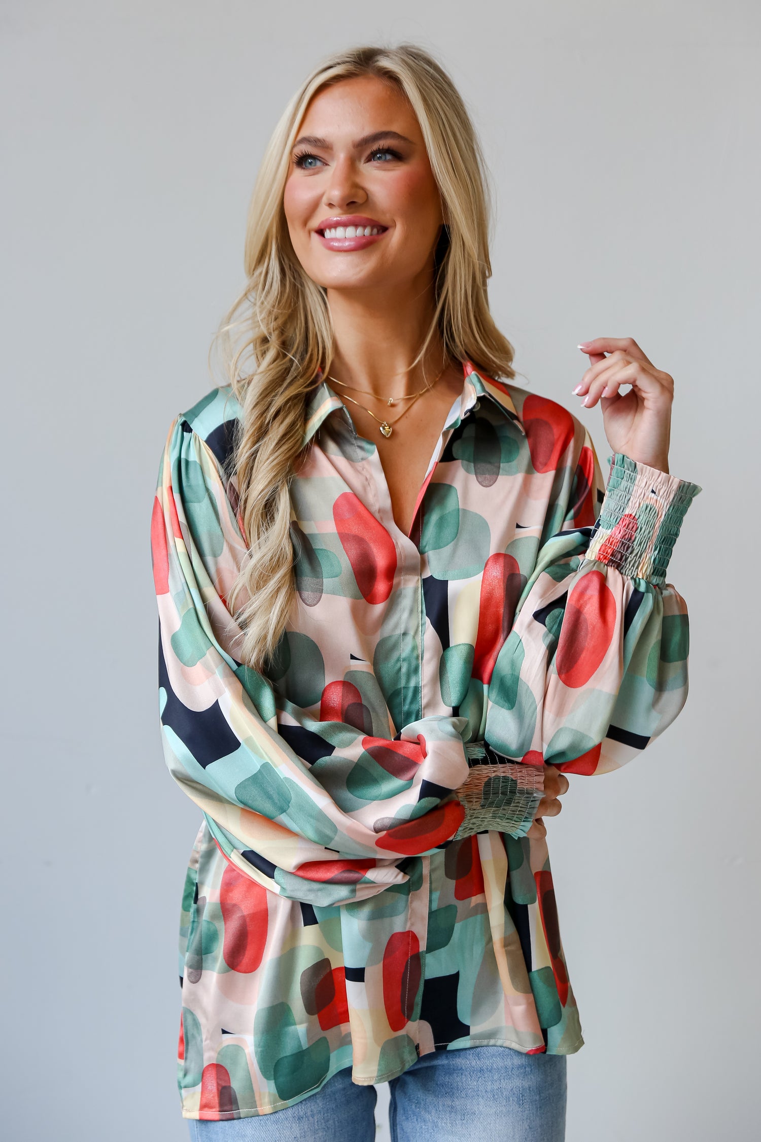 oversized Satin Blouse