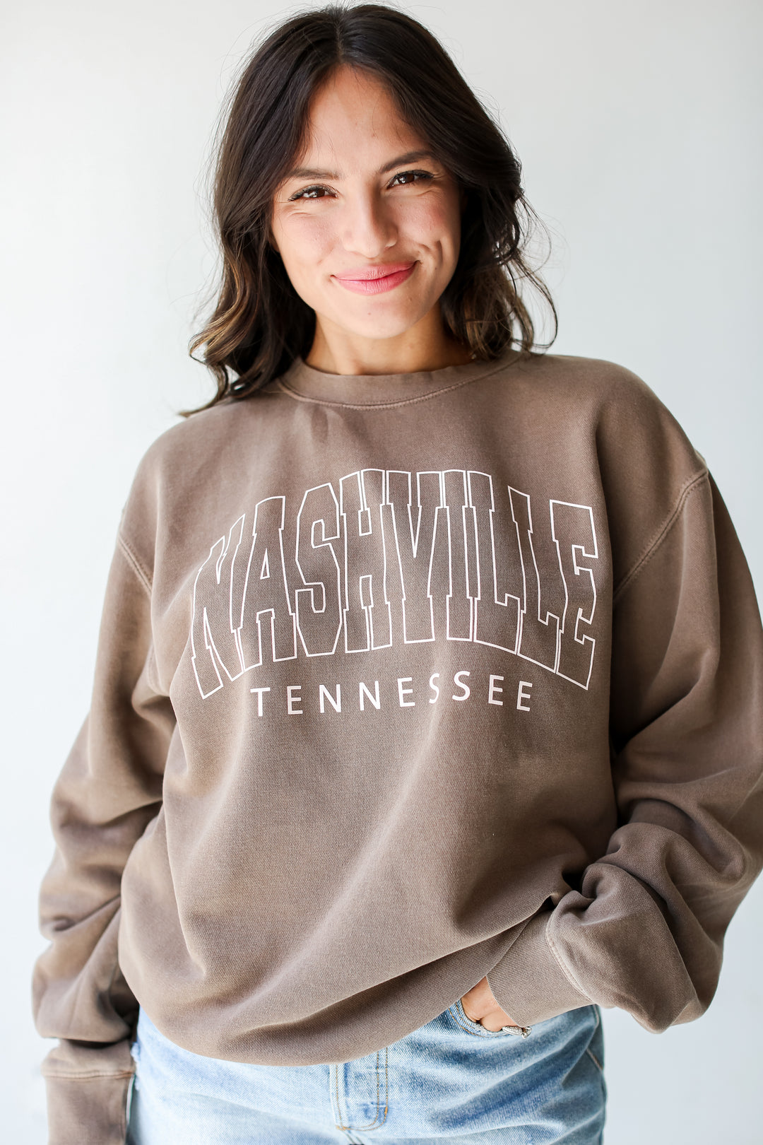 Brown Nashville Tennessee Pullover. Nashville Tennessee Sweatshirt. Comfy Sweatshirt Womens
