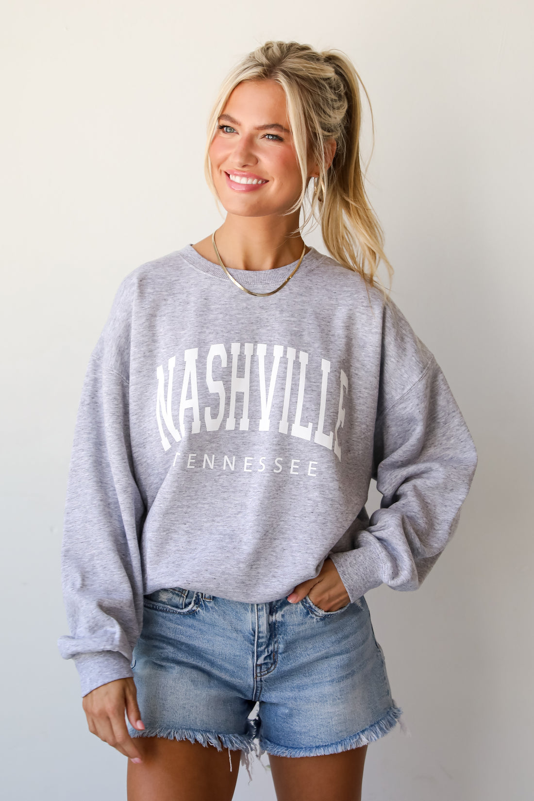 Light Heather Grey Nashville Tennessee Sweatshirt