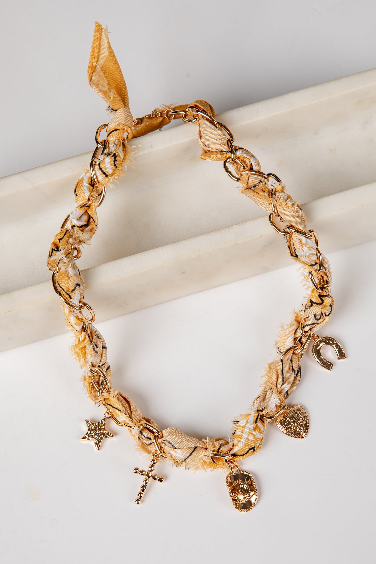 yellow bandana necklace