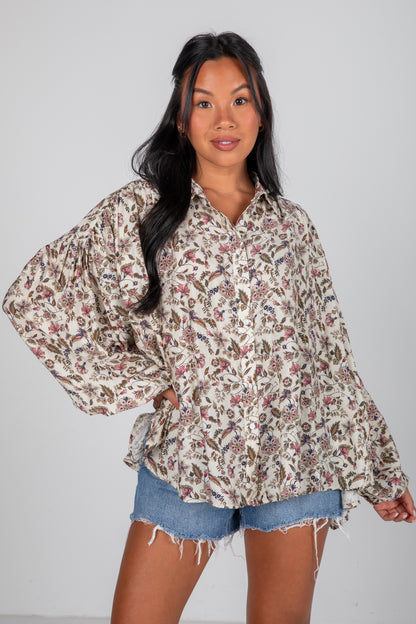 floral blouse