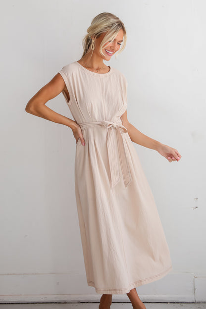 Easy To See Natural Midi Dress