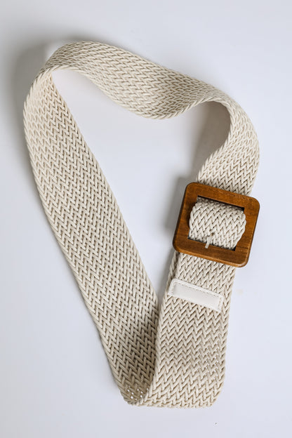 Catch My Drift White Straw Belt