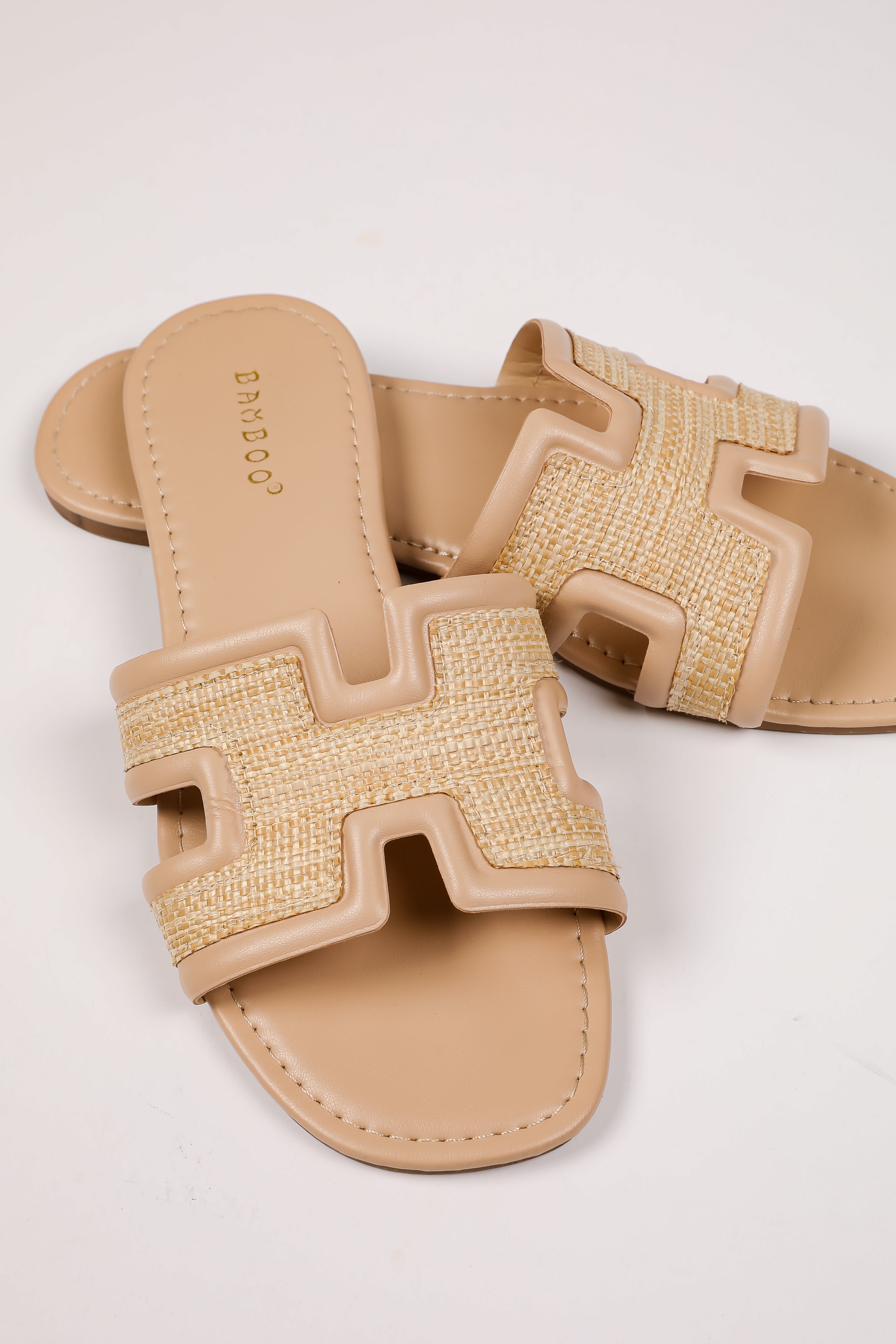 Sunny Days Ahead Natural Straw Slide Sandals