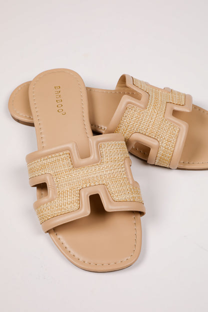 Sunny Days Ahead Natural Straw Slide Sandals