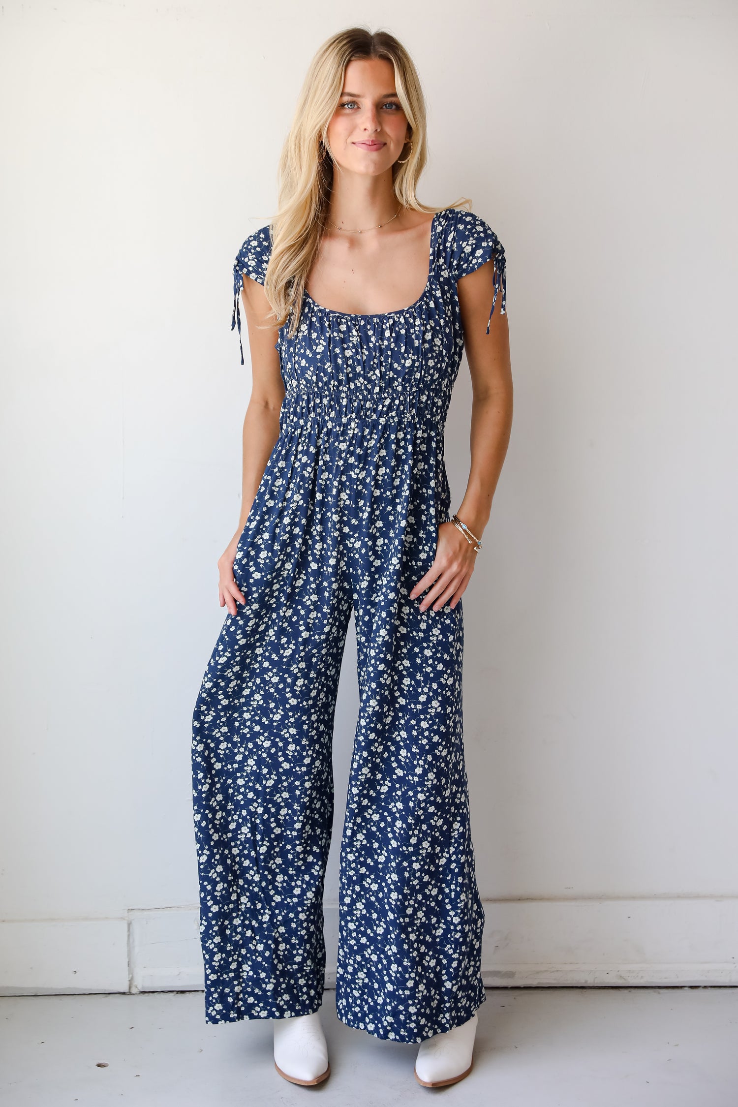 Garden Bliss Navy Floral Jumpsuit