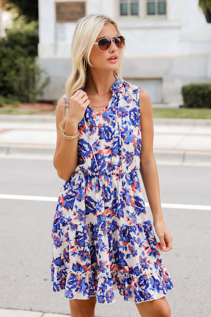 Formally Invited Navy Floral Mini Dress