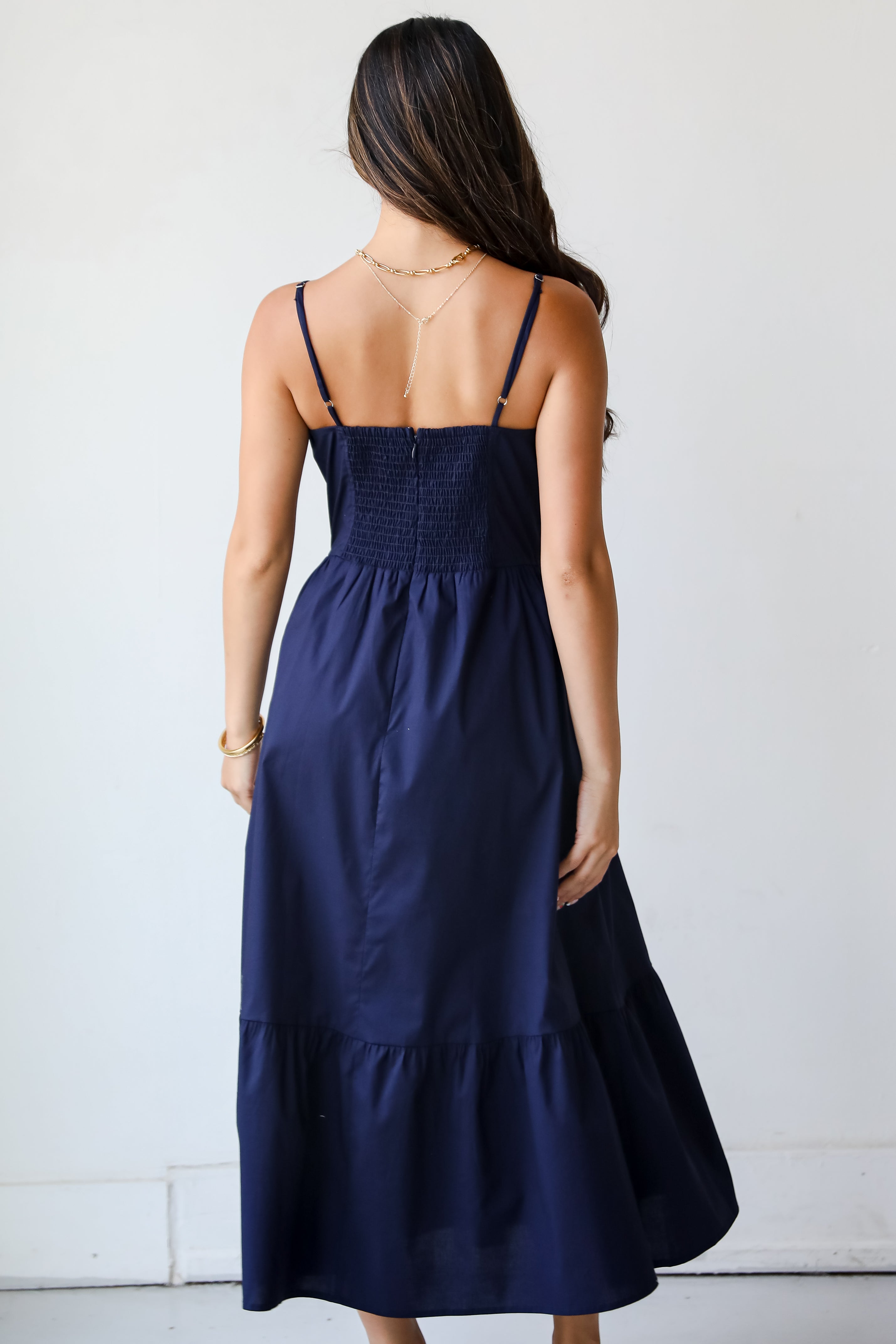 Timeless Disposition Navy Midi Dress