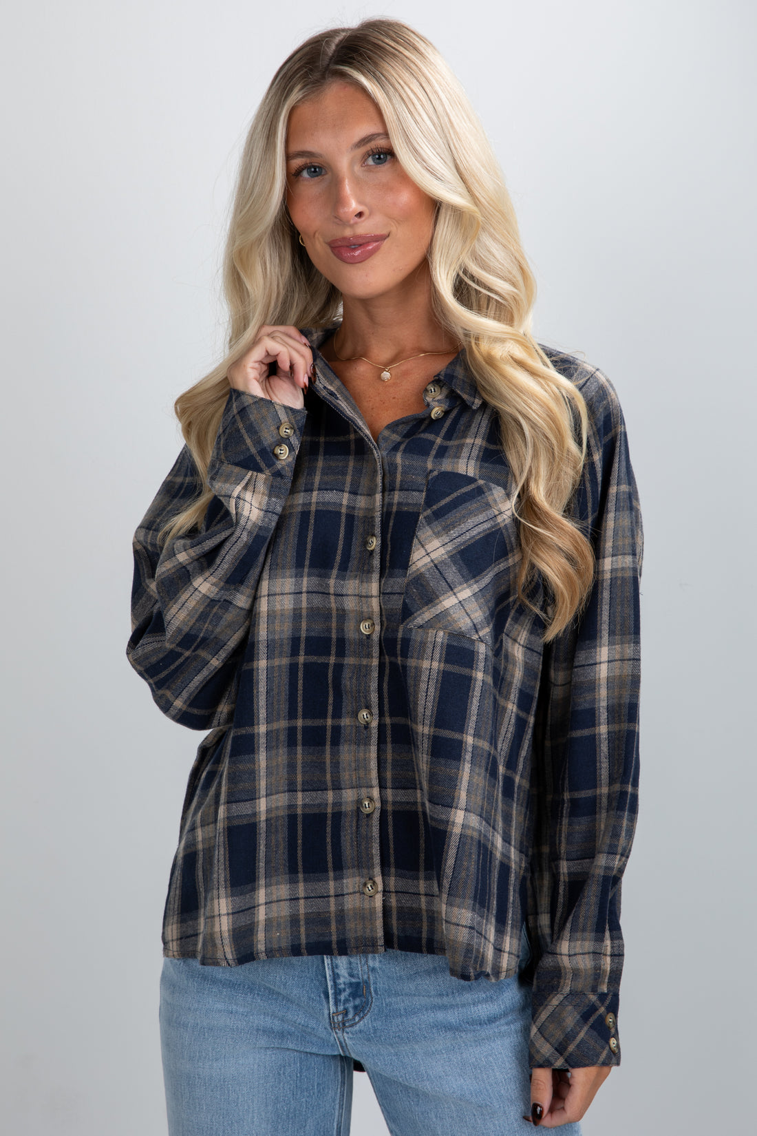 navy flannel
