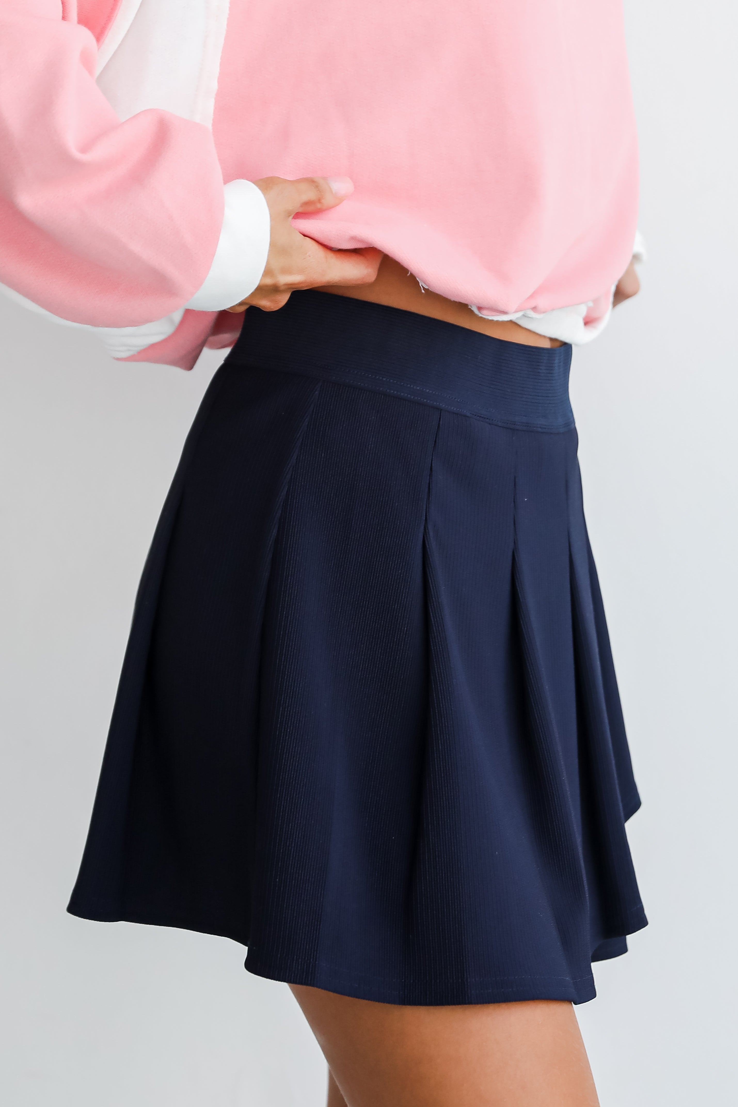 Get The Look Navy Pleated Skort