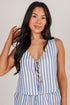 Make It Last Navy Striped Bow Tank