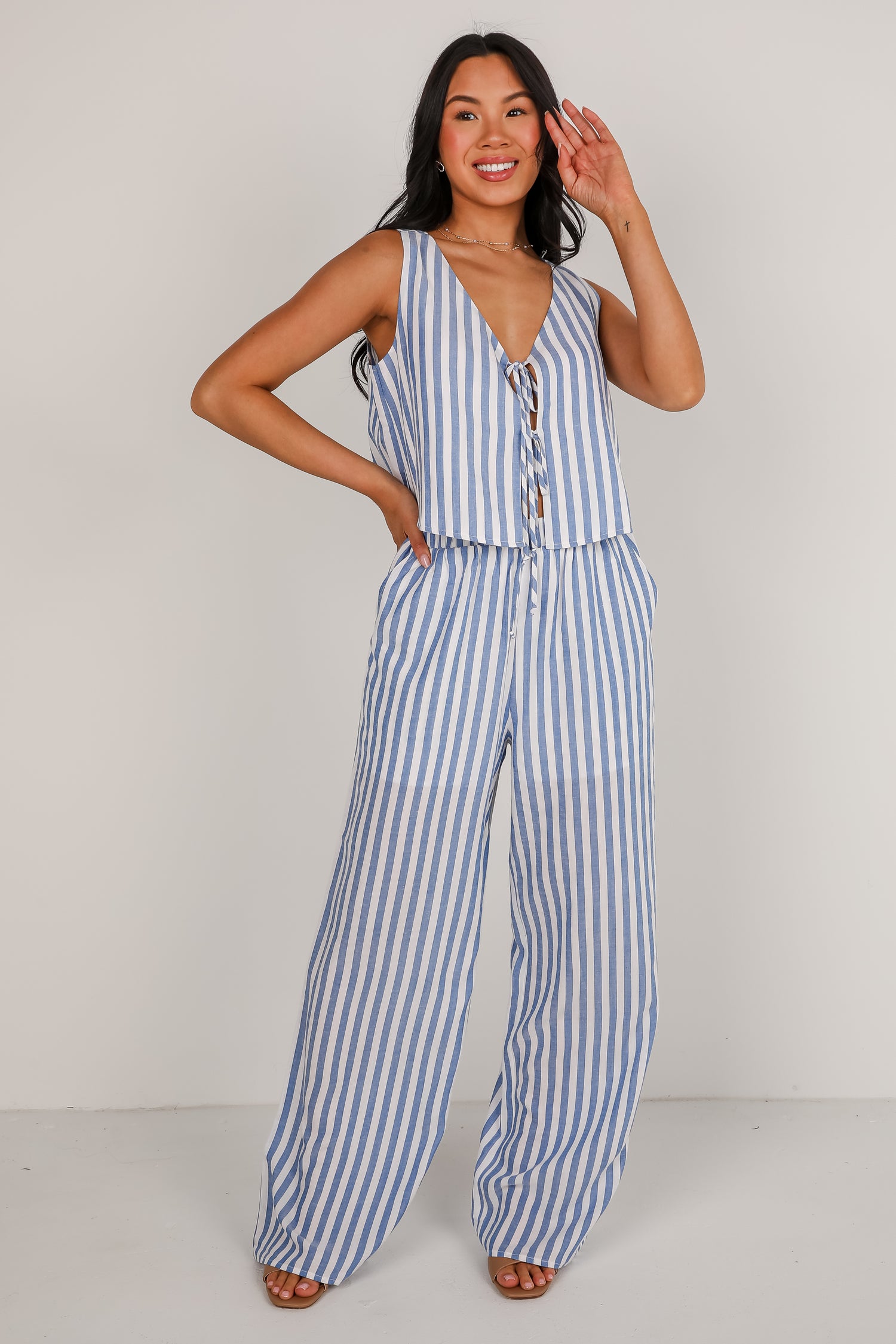 Make It Last Navy Striped Pants