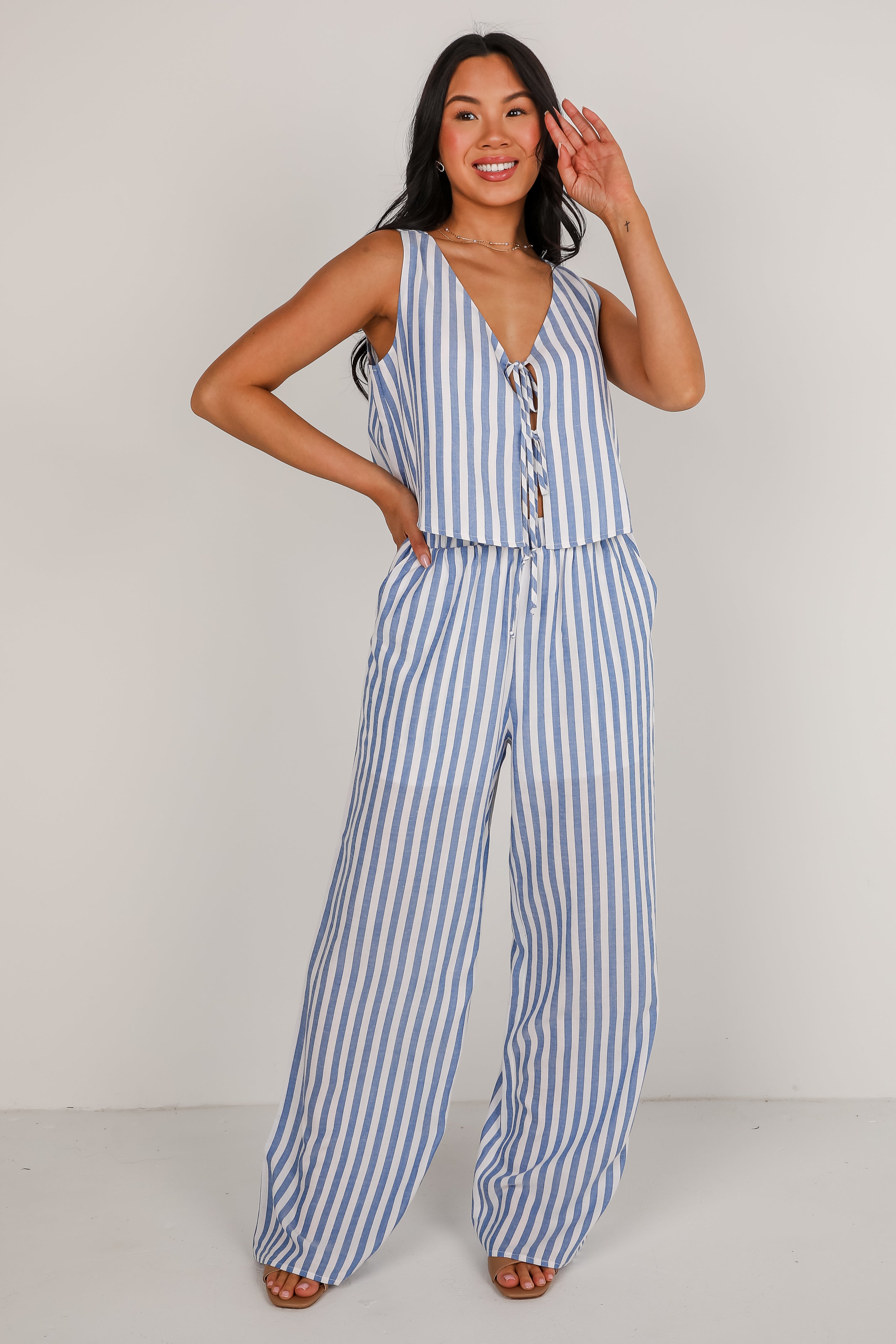 Make It Last Navy Striped Pants