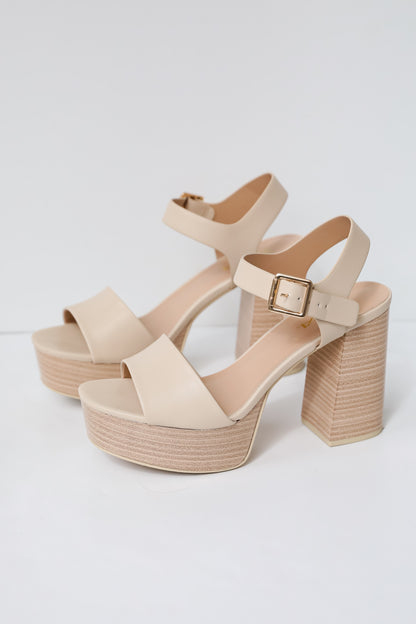 Nude Platform Heels for women