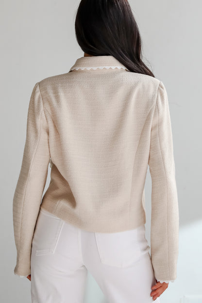 Posh Pursuits Oatmeal Tweed Jacket