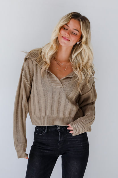 Perfectly Effortless Olive Collared Sweater