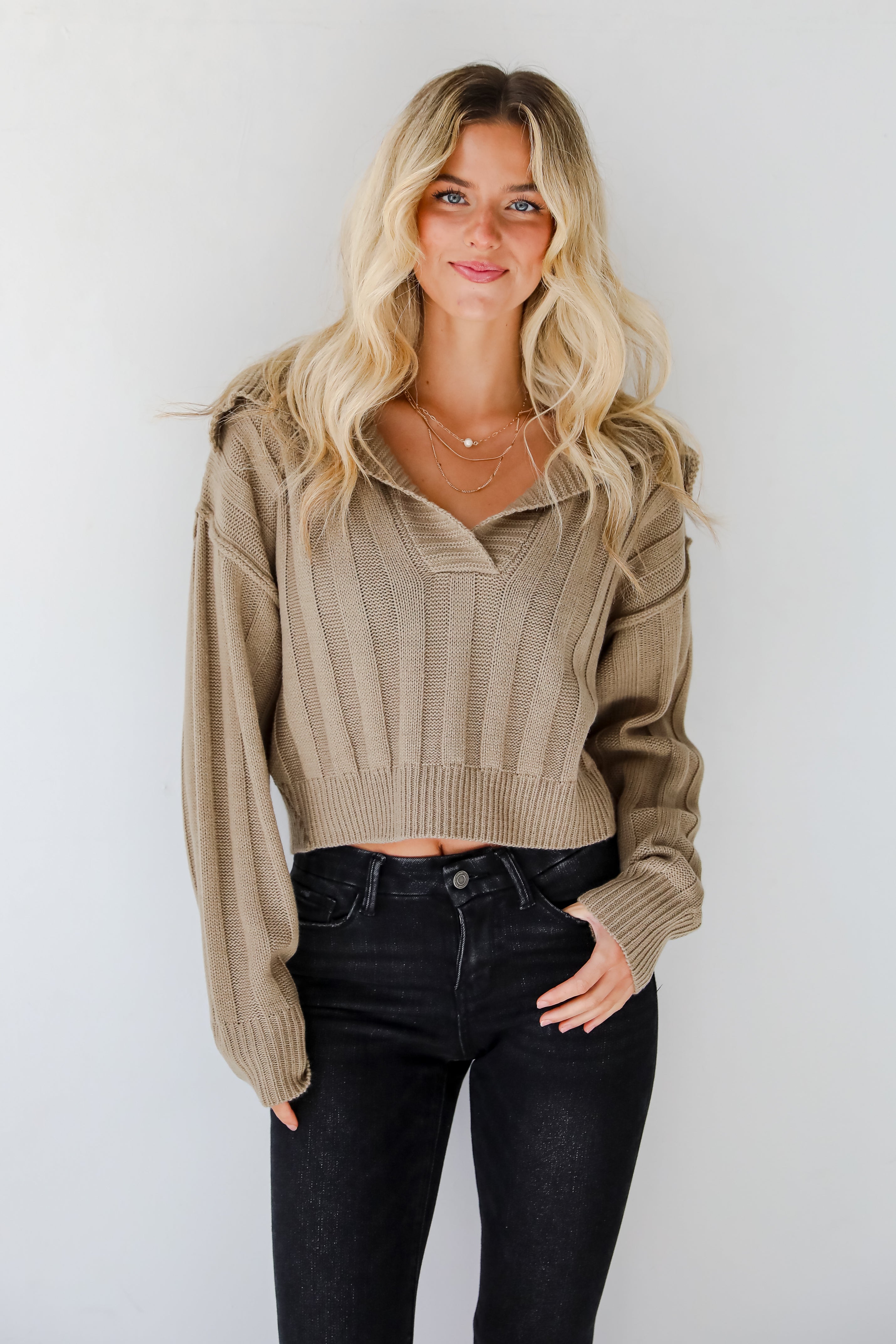 Perfectly Effortless Olive Collared Sweater