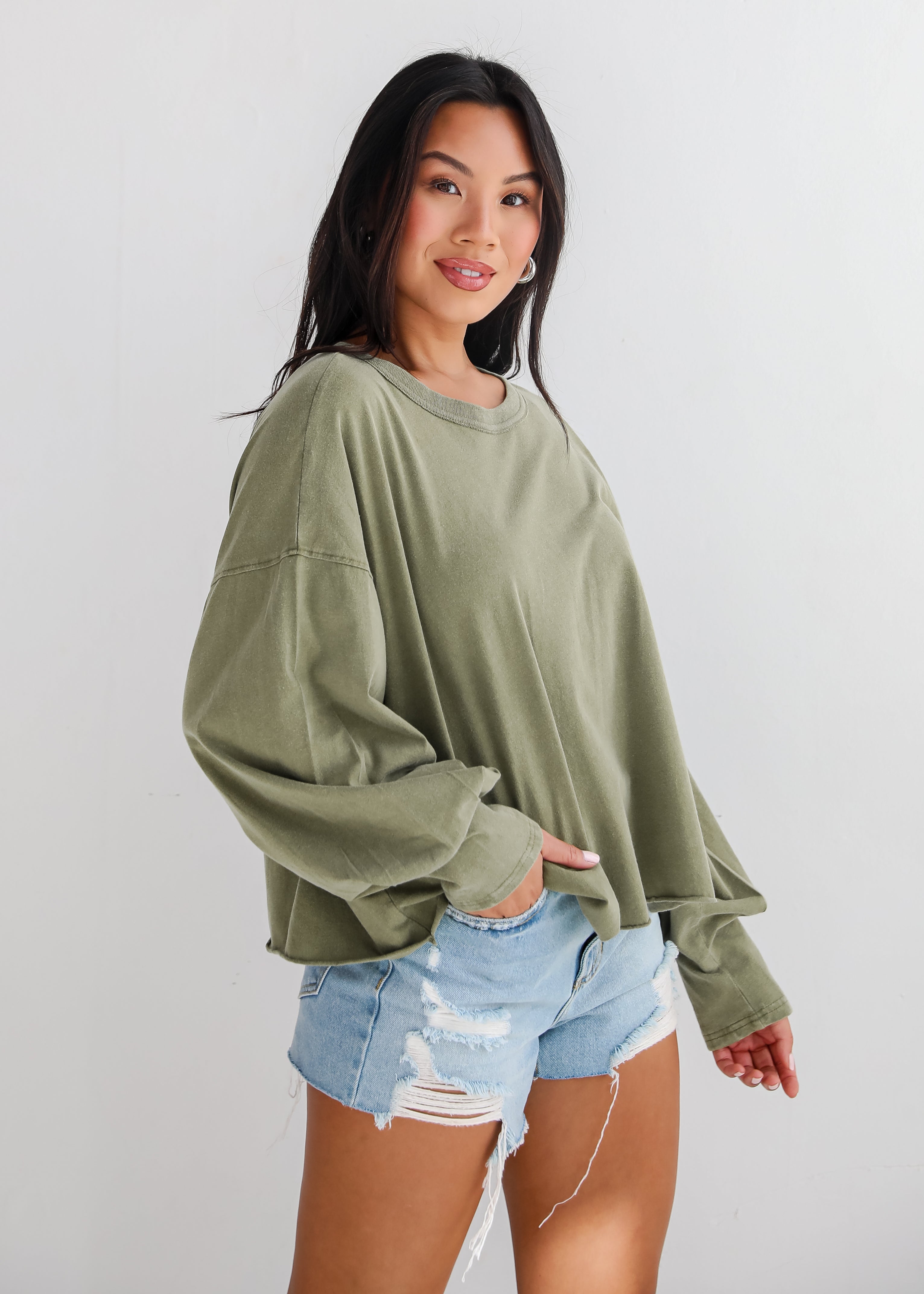 Aubree Cropped Long Sleeve Tee