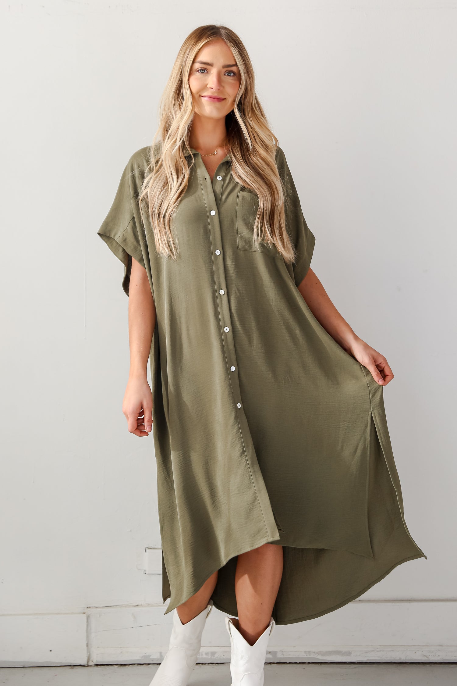 green dress