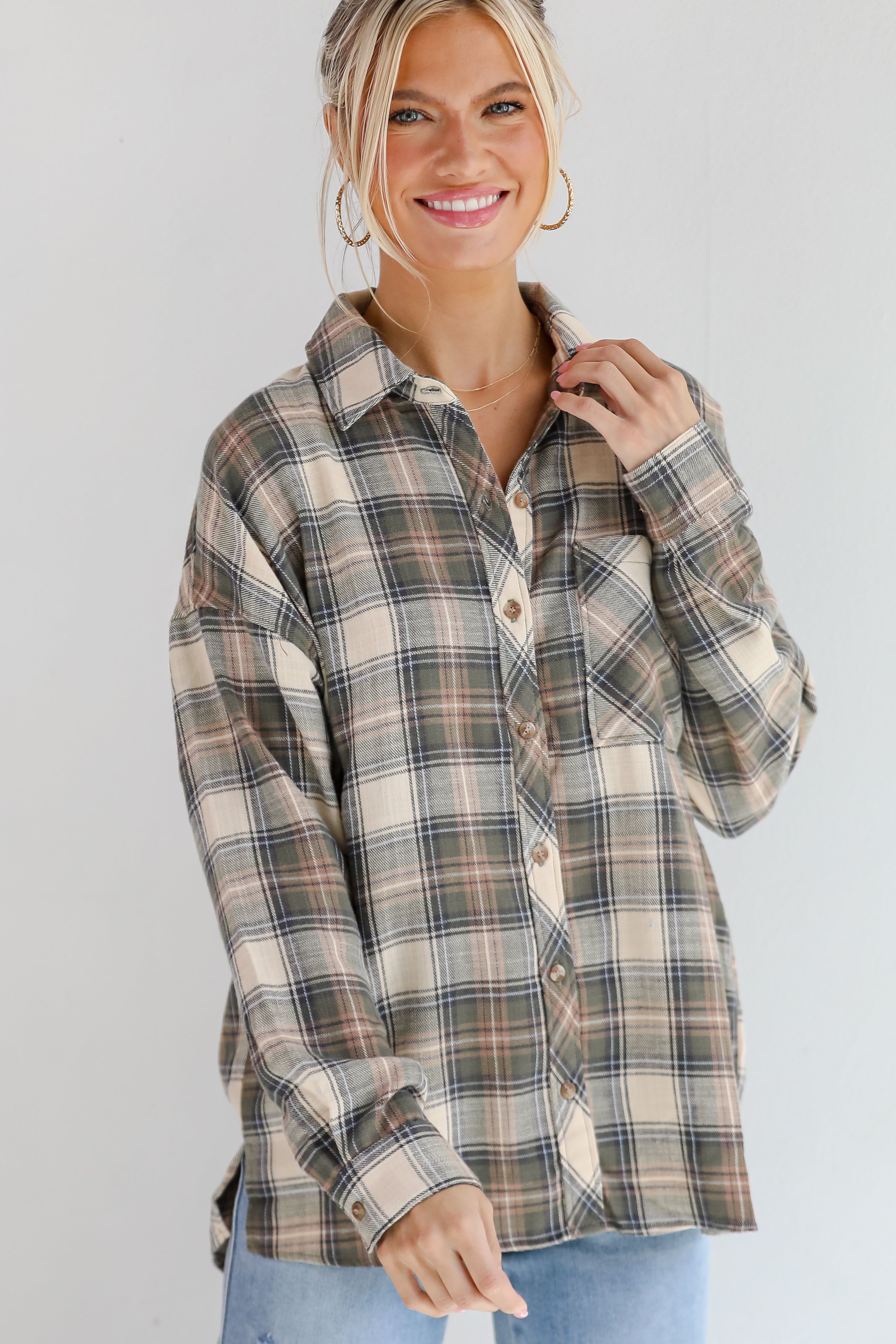 Classic Attitude Olive Plaid Flannel