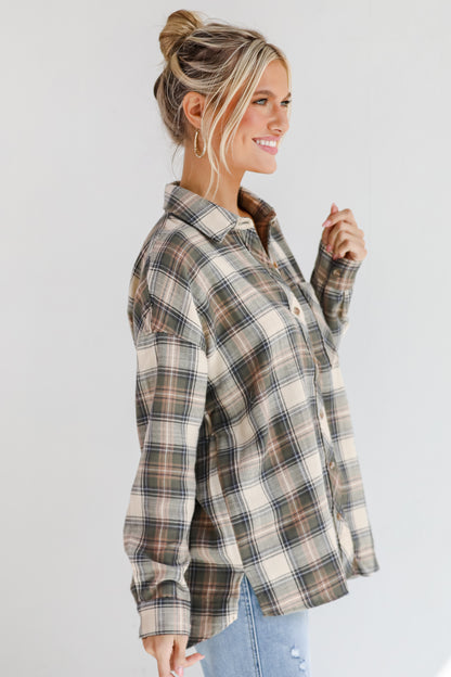 Classic Attitude Olive Plaid Flannel